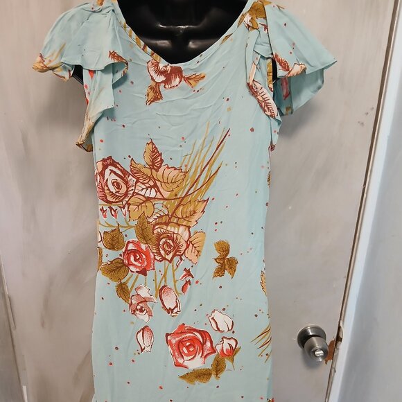 Uncle Frank Aqua Rose Dress - Picture 3 of 14